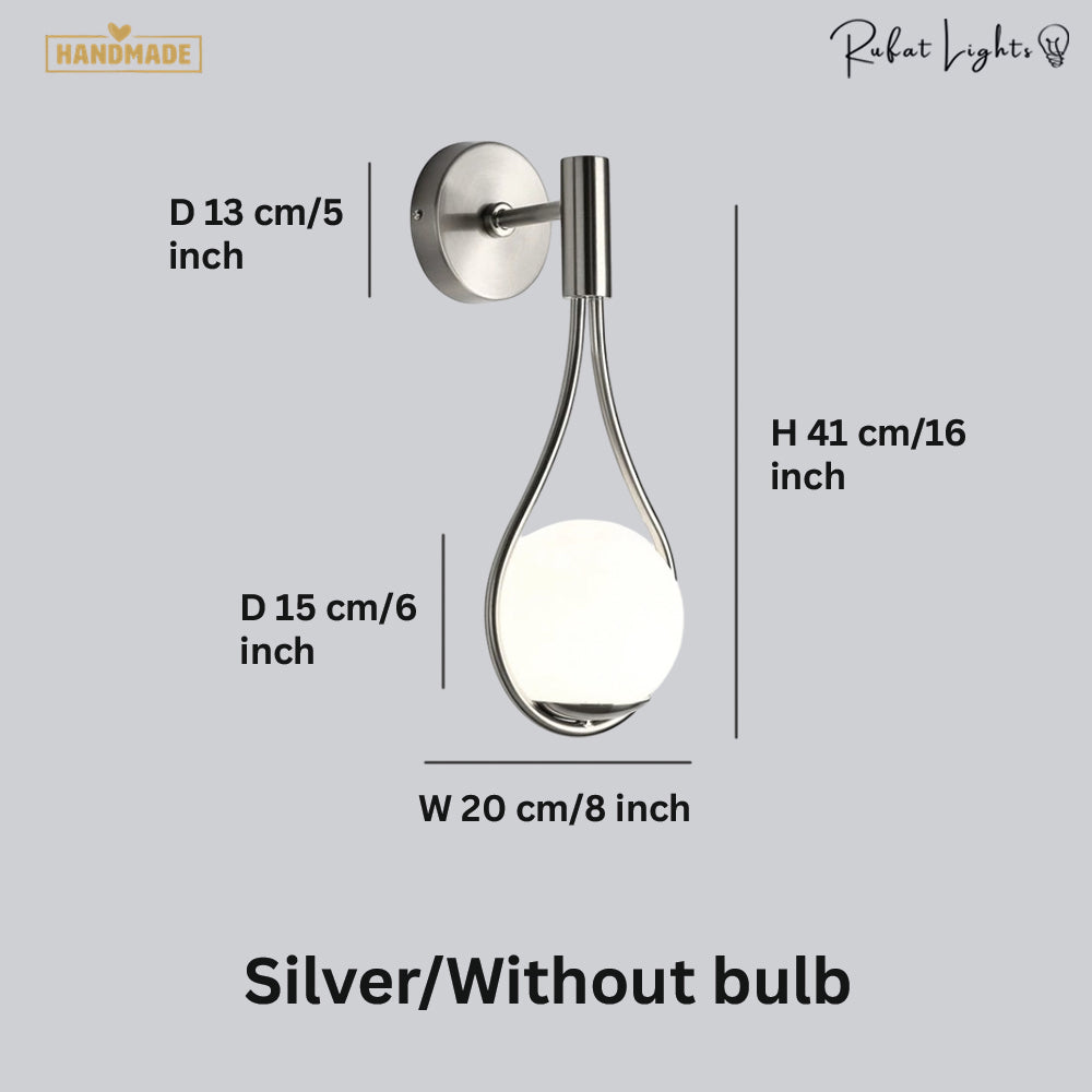 Metal Casing Glass Ball Wall Light