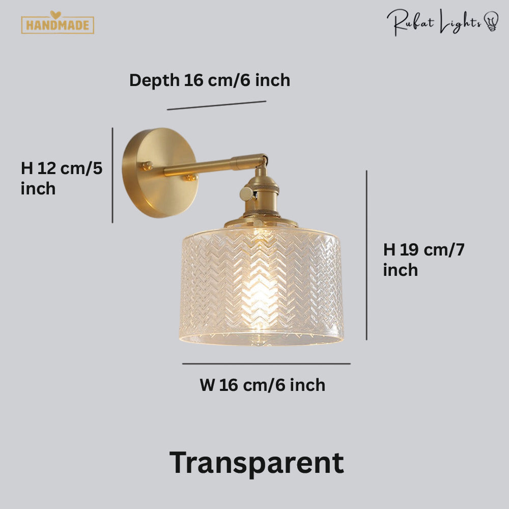 Contemporary Cylindrical Glass Wall Lamp