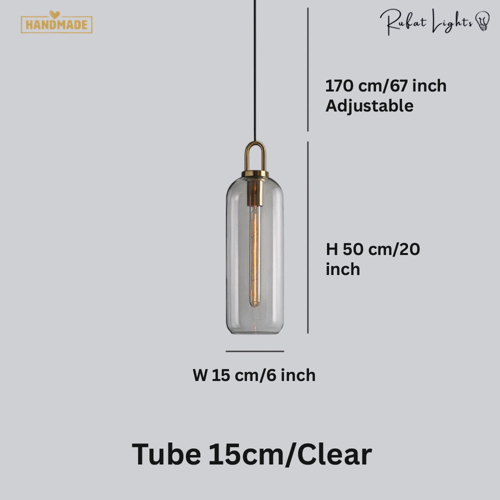 Sphere Glass & Cylindrical Edison Glass Pendant