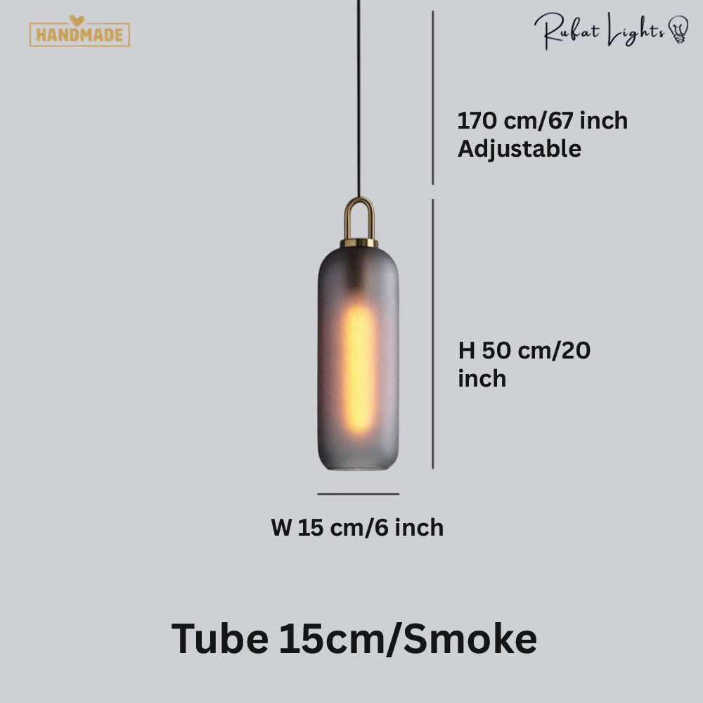 Sphere Glass & Cylindrical Edison Glass Pendant