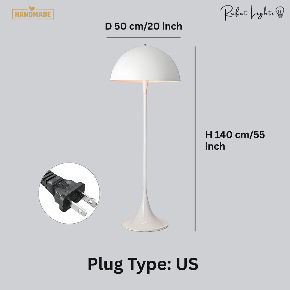 Panthella Acrylic White Mushroom Floor Lamp
