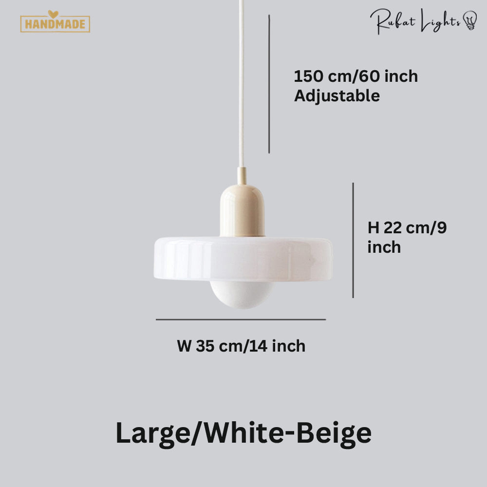 Vintage Scandinavian Glass Pendant Light