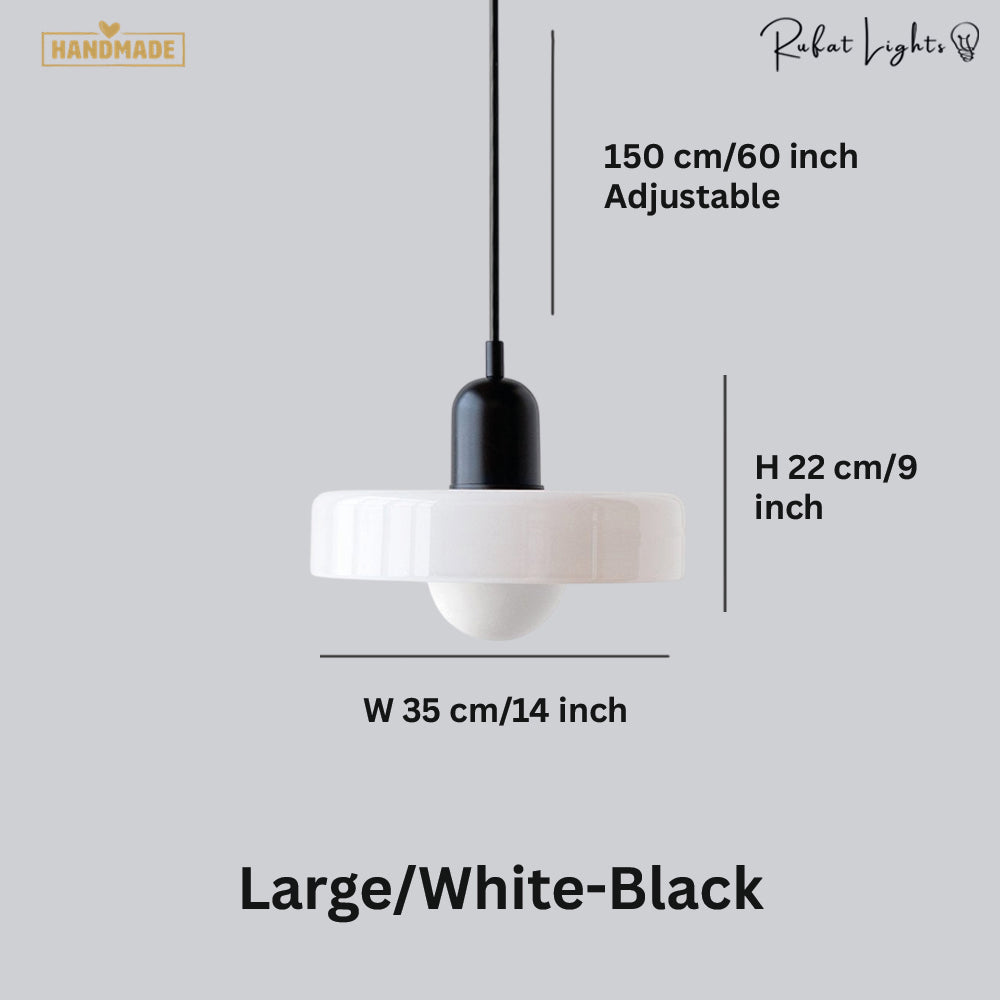 Vintage Scandinavian Glass Pendant Light