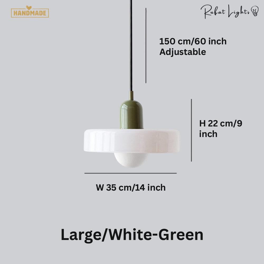 Vintage Scandinavian Glass Pendant Light