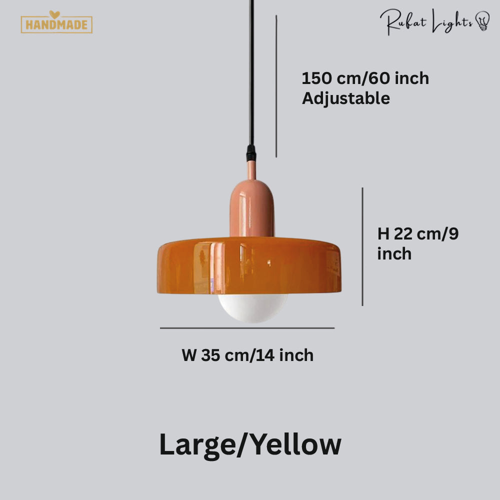 Vintage Scandinavian Glass Pendant Light
