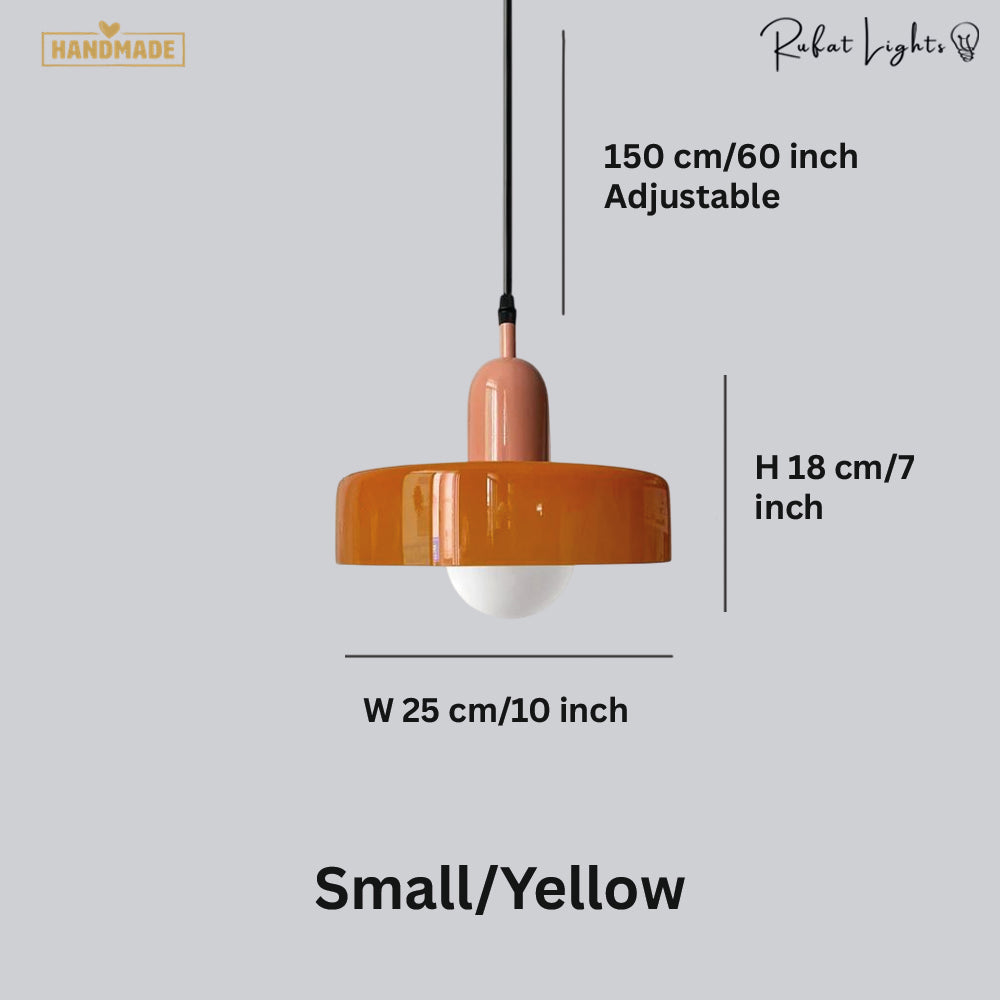 Vintage Scandinavian Glass Pendant Light