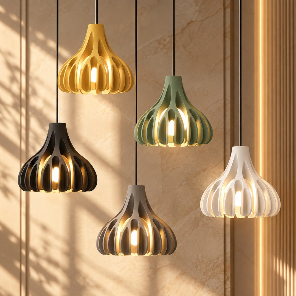 Trendy Macaron Resin Pendant Lamps group in yellow, green, black and white