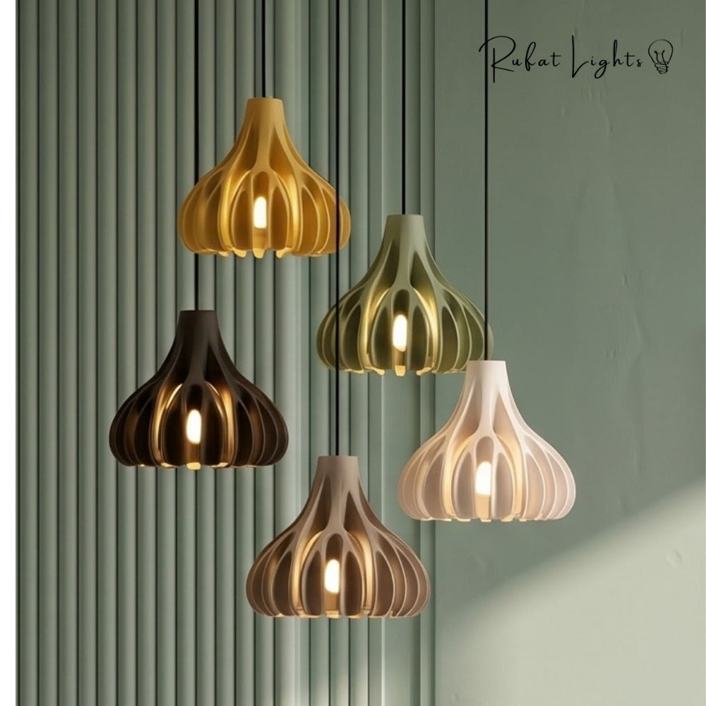 Trendy Macaron Resin Pendant Lamps cluster in mixed colors