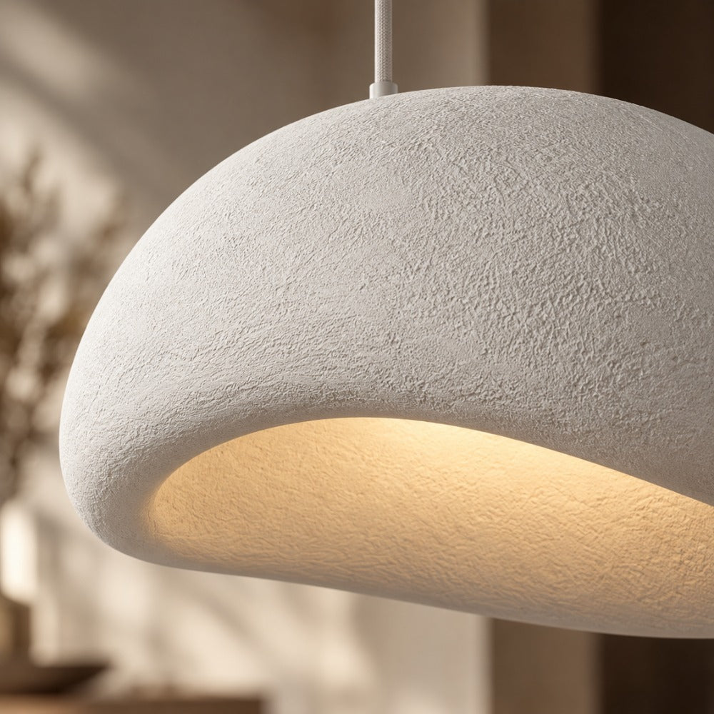 Wabi-Sabi Scandinavian Style Pendant Lights shade texture close-up