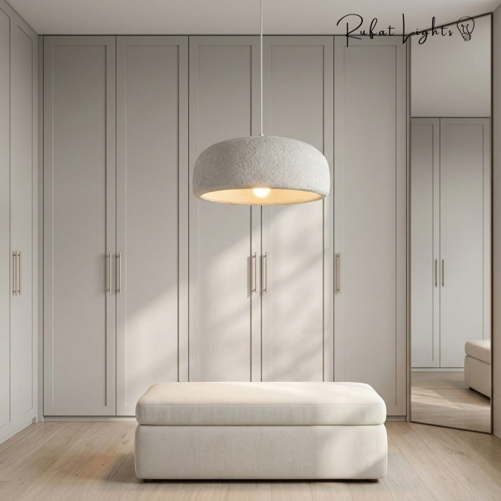 Japanese Style Wabi Sabi Polystyrene Pendant Lamp in a walk-in closet