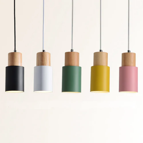 Metallic Ingrid Pendant Light with Wooden Accents