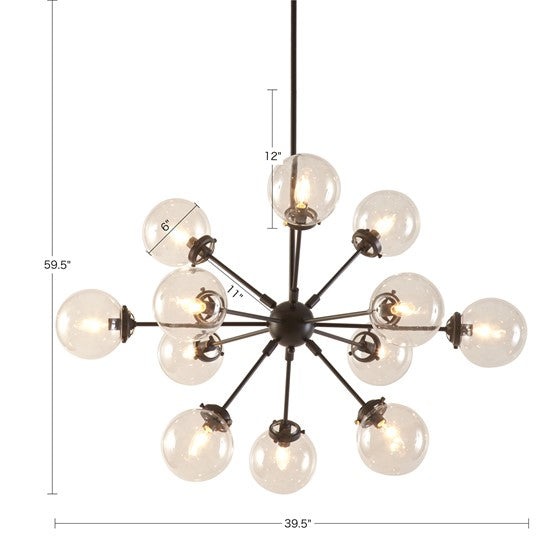 Oversized 12 Globe Bulbs Chandelier