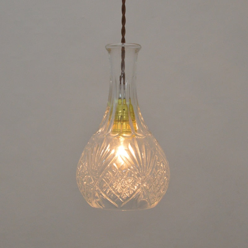 Glass Wine Bottle LED Pendant Lamp