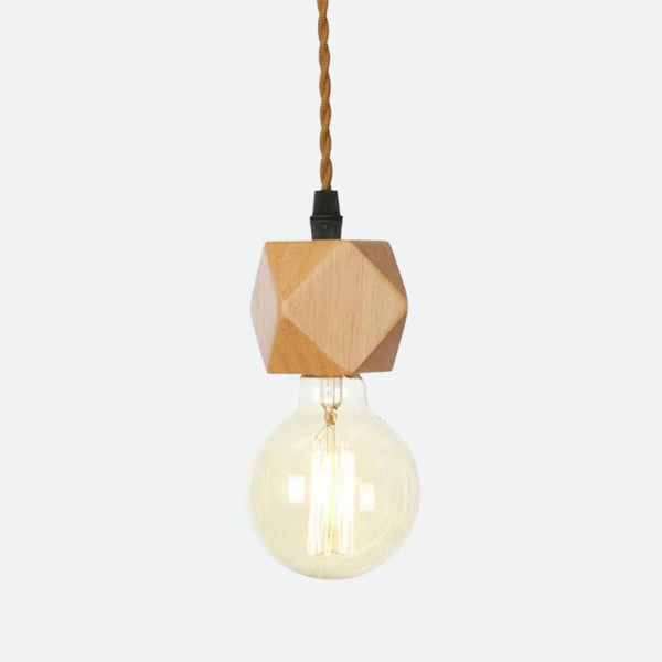 Vintage Wooden Hanging Socket Pendant Light