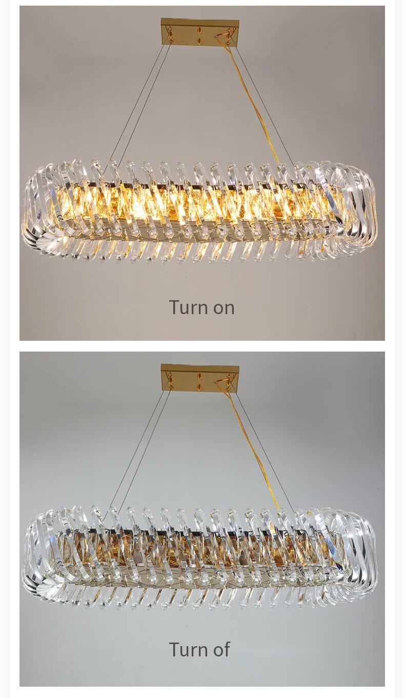 Postmodern Round Stainless Steel Crystal Chandelier
