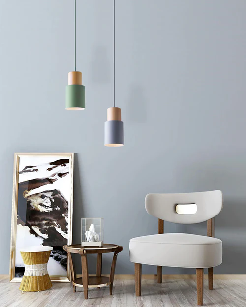 Metallic Ingrid Pendant Light with Wooden Accents