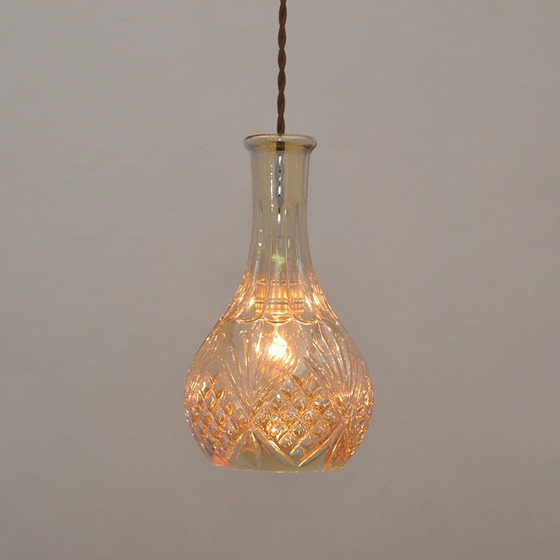 Glass Wine Bottle LED Pendant Lamp