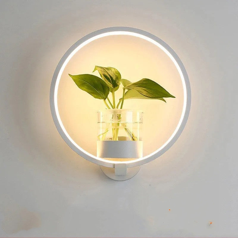 Hydroponic Green Plant Decorative LED Background Wall Lamp