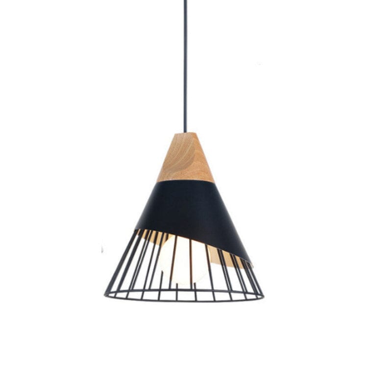 Industrial Lamp Loft Iron Wood Pendant Lights