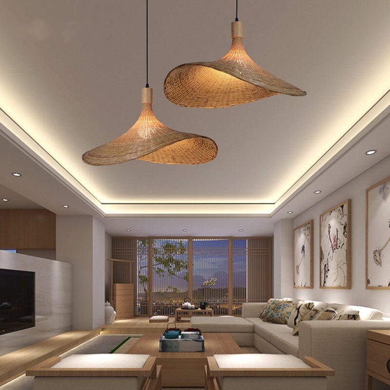 Vintage Handmake Bamboo Wicker Pendant Light