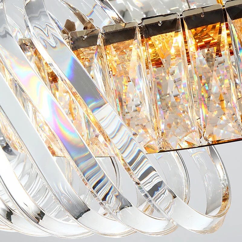 Postmodern Round Stainless Steel Crystal Chandelier