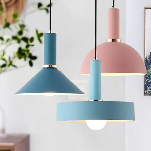 Iron Macaron Colored Pendant Lights