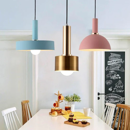 Iron Macaron Colored Pendant Lights