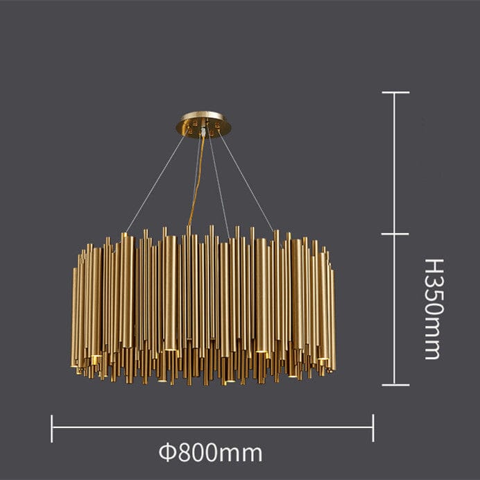 Stainless Steel Gold Aluminum Alloy Tube Chandelier