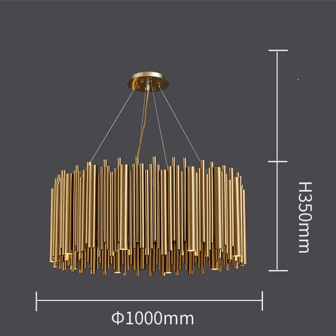 Stainless Steel Gold Aluminum Alloy Tube Chandelier
