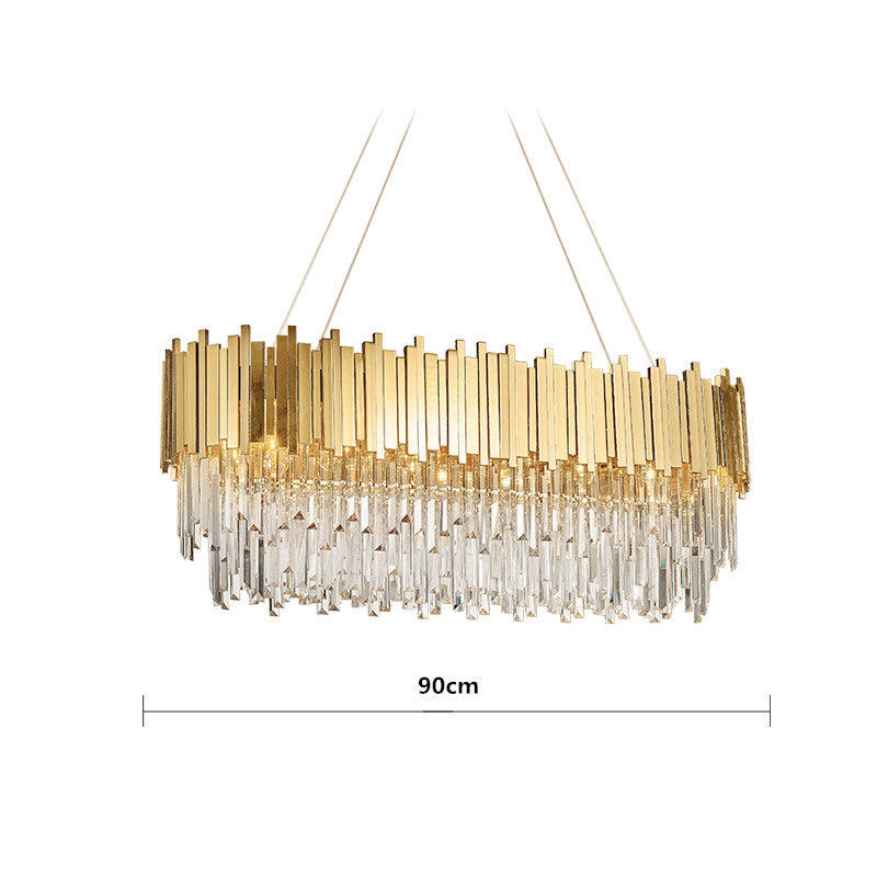 Stainless Steel Light Luxury Round Crystal Chandelier
