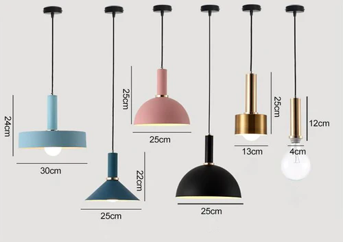 Iron Macaron Colored Pendant Lights