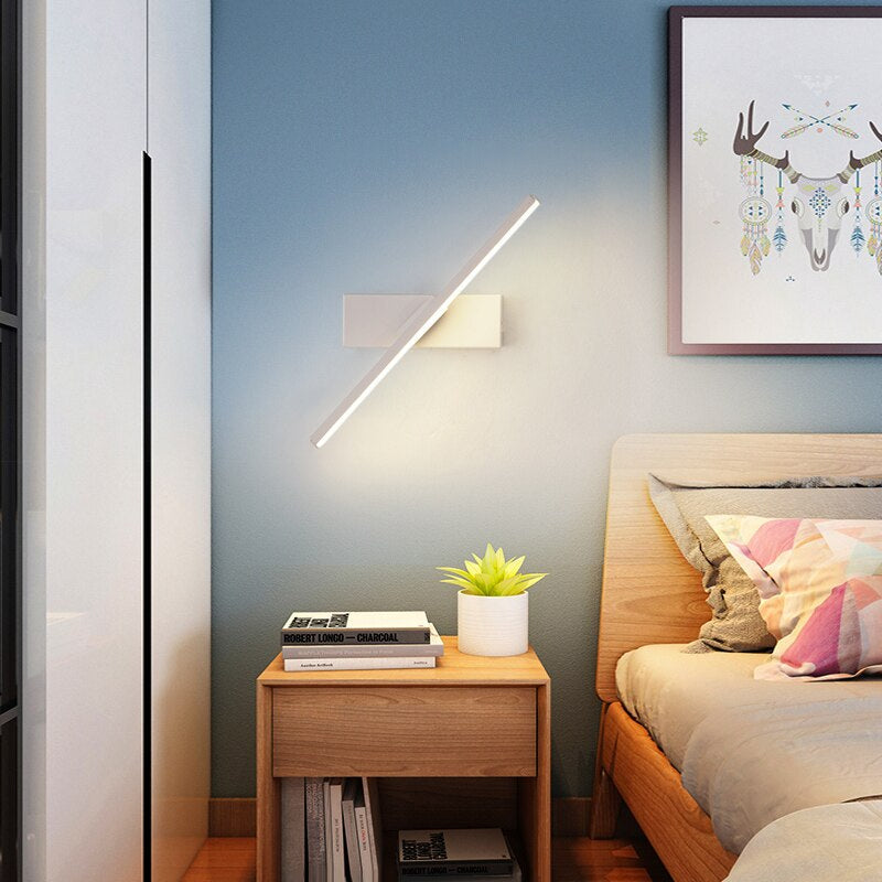 Simple Straight Stick Rotating Wall Lamp