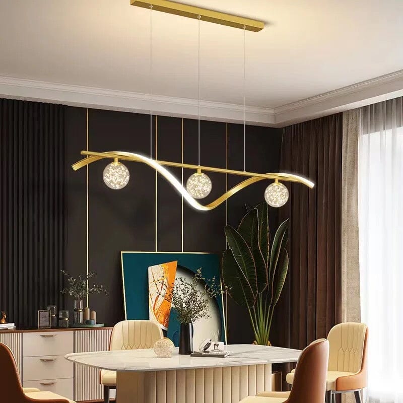 Luxury Stars Clear Glass Ball twisted Strip Chandelier