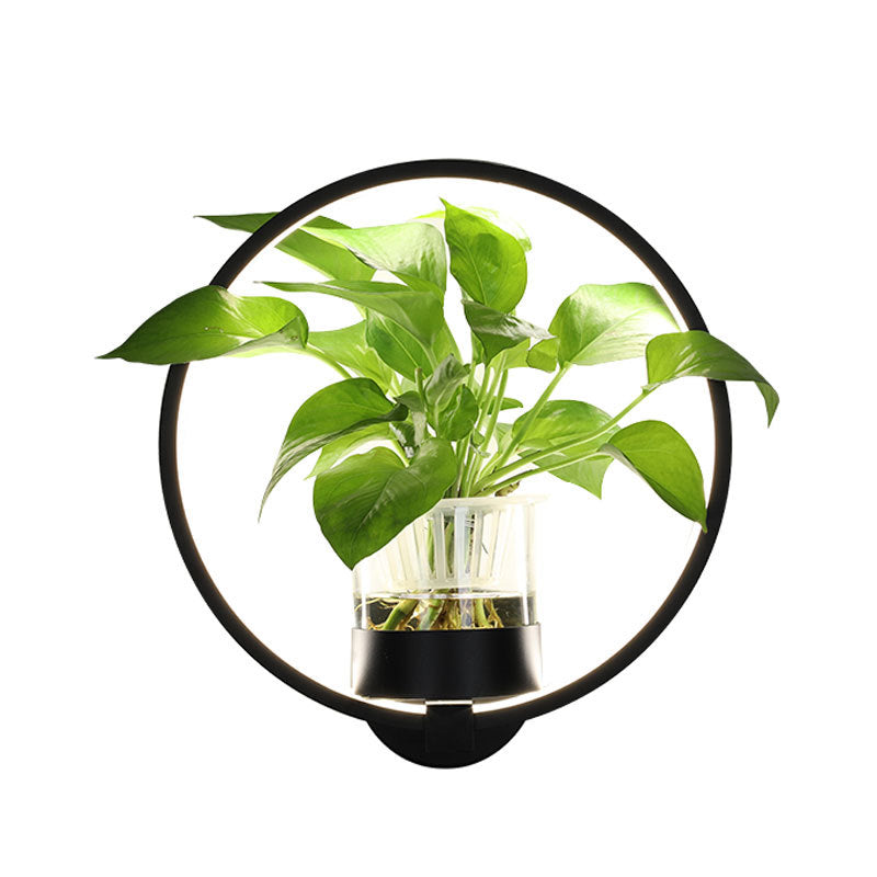 Hydroponic Green Plant Decorative LED Background Wall Lamp
