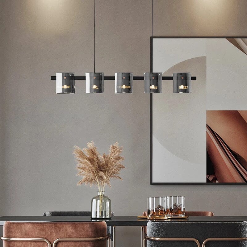 Scandinavian Square Glass Round Ceiling Chandelier