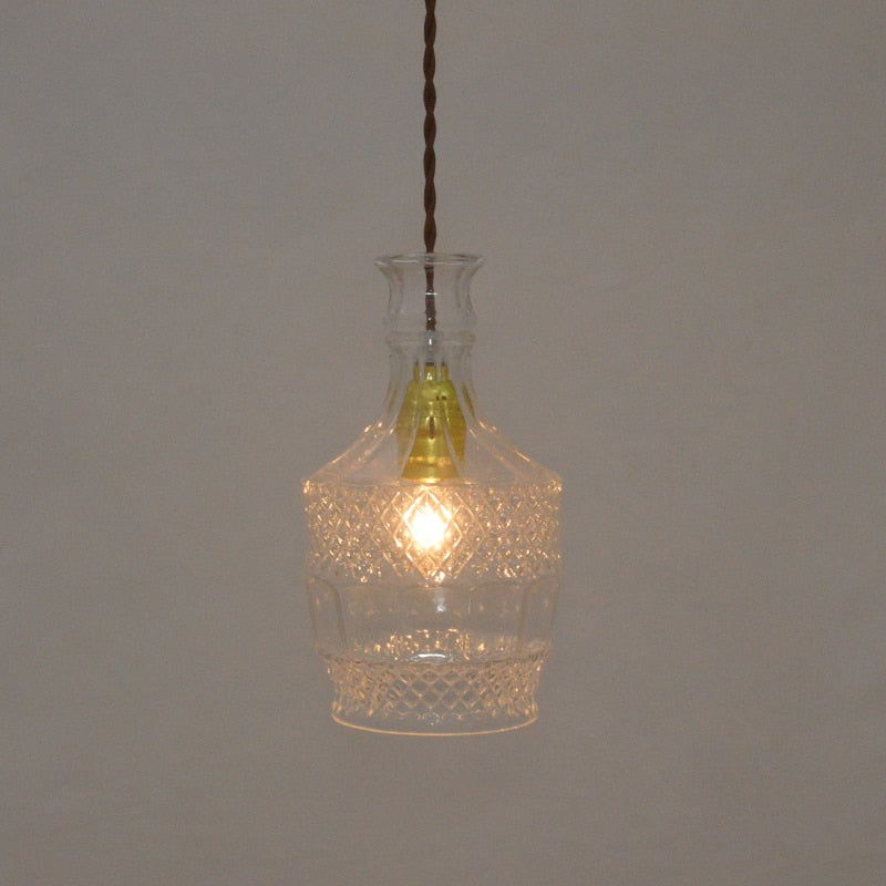 Glass Wine Bottle LED Pendant Lamp