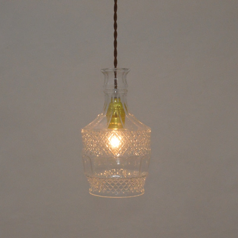 Glass Wine Bottle LED Pendant Lamp