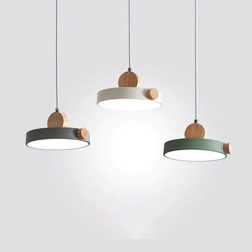 Minimalist Metal and Wood Pendant Light