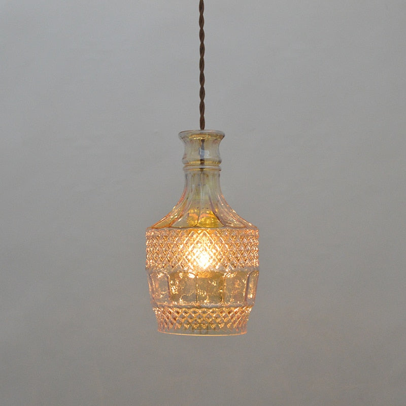 Glass Wine Bottle LED Pendant Lamp