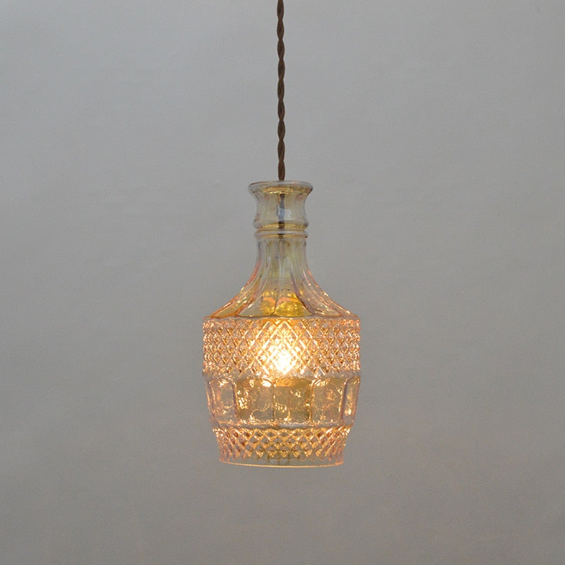 Glass Wine Bottle LED Pendant Lamp