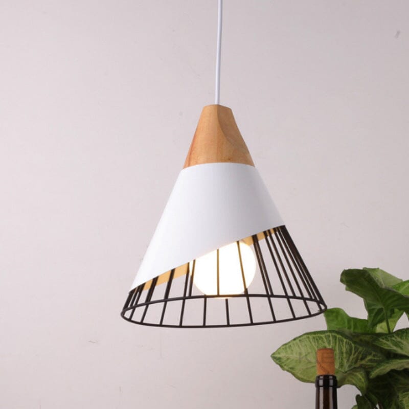 Industrial Lamp Loft Iron Wood Pendant Lights