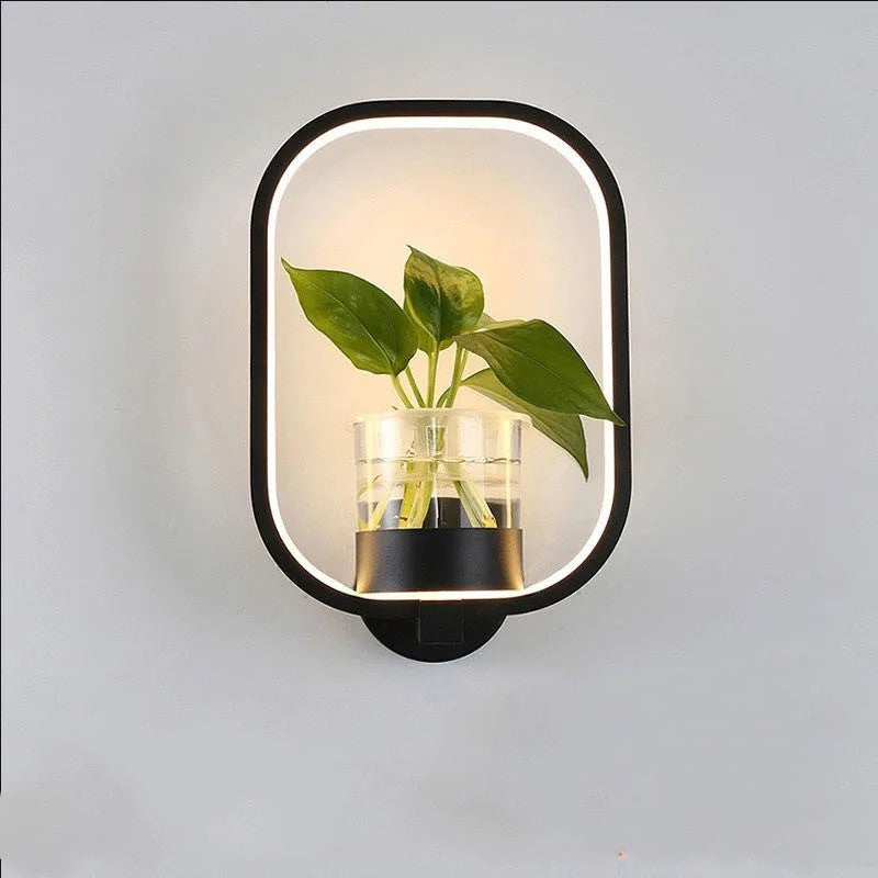 Hydroponic Green Plant Decorative LED Background Wall Lamp