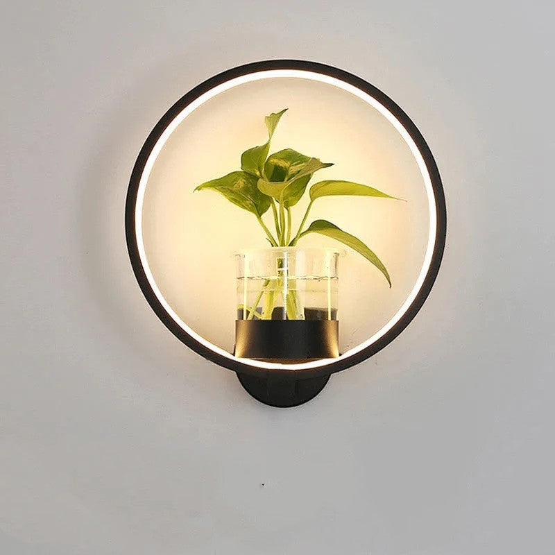 Hydroponic Green Plant Decorative LED Background Wall Lamp