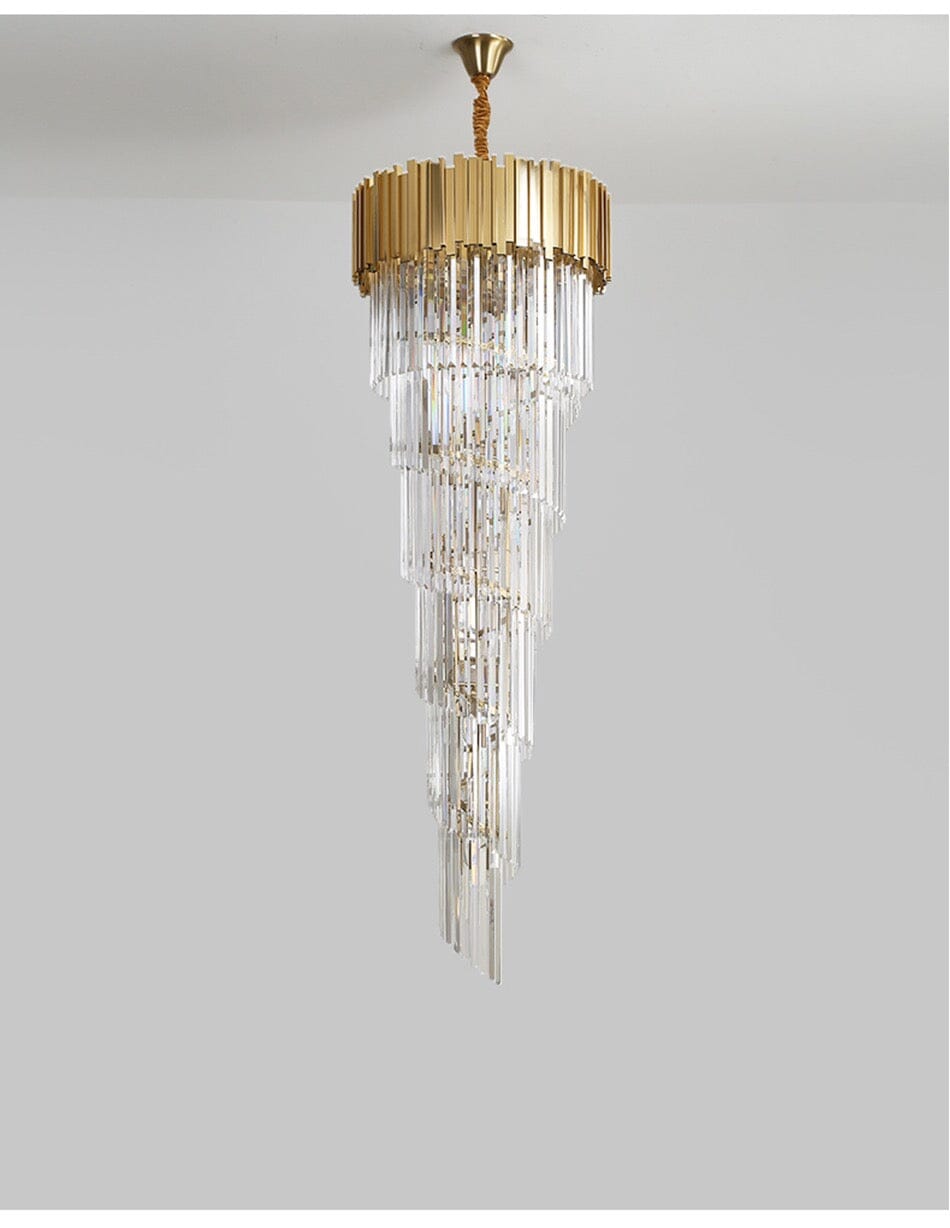Elegant Spiral Luxury K9 Crystal Staircase Chandelier