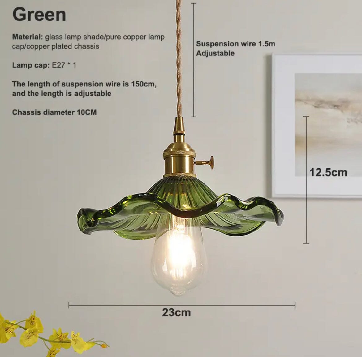 Colorful Glass Copper Edison Pendant Lamp