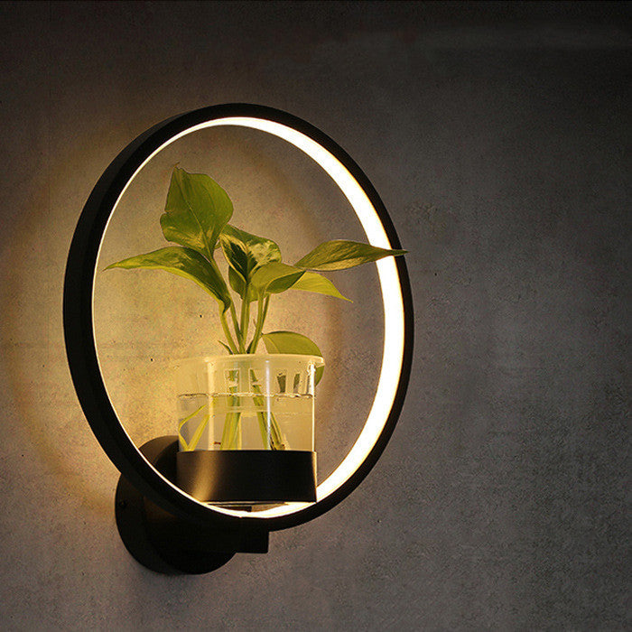 Hydroponic Green Plant Decorative LED Background Wall Lamp