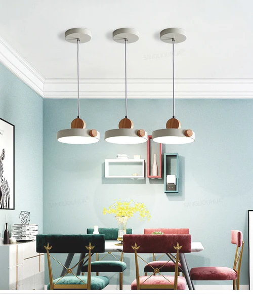 Minimalist Metal and Wood Pendant Light