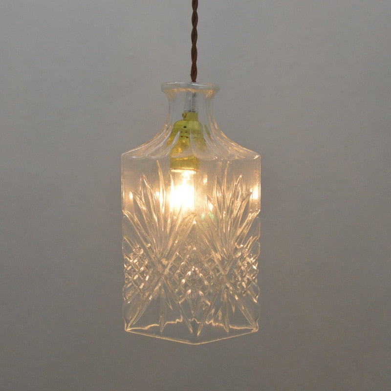 Glass Wine Bottle LED Pendant Lamp