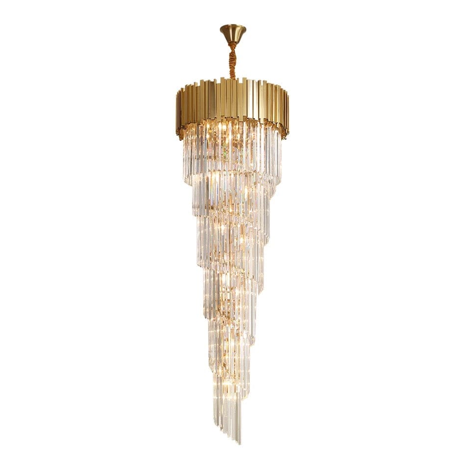 Elegant Spiral Luxury K9 Crystal Staircase Chandelier
