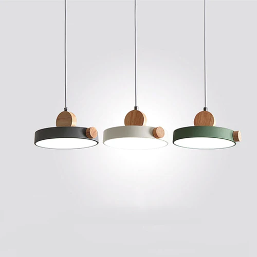 Minimalist Metal and Wood Pendant Light